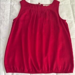 NWOT Loft‎ top Sleeveless Fuchsia red back zipper S